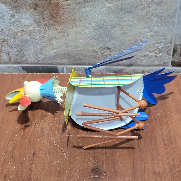 Metal Rooster Bobble Head Animated Chicken Sculpture Outdoor Yard Garden Decor - Picture 4 of 12